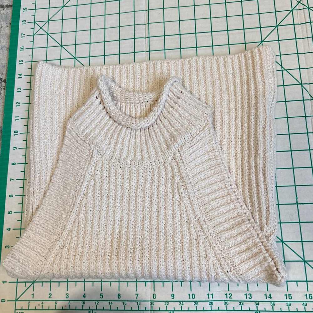 Anthropologie Ivory Ribbed Mock Neck Sleeveless Sweater Tank Top XS Knit cottage - Picture 5 of 9
